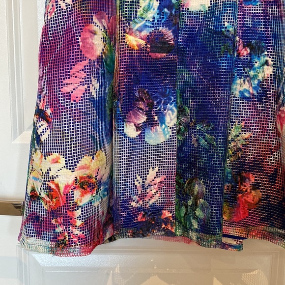 Aidan Mattox Floral Mesh Overlay Dress - Picture 7 of 9